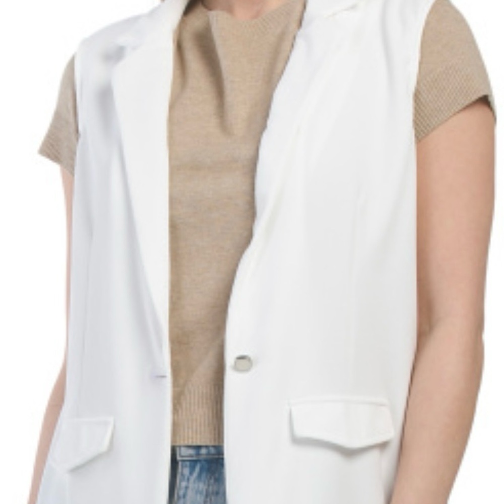 SOLD Love Scarlet White Sleeveless Vest